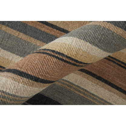 Silva Transitional Stripes Rug - I0499 by Feizy in gold, gray, tan. Made from wool in a unique style.