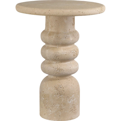 Rocco Accent Table by Currey and Company in beige. Made from composite concrete in a transitional style.