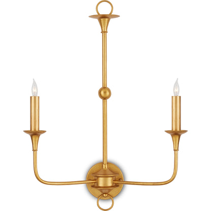 Nottaway Double Wall Sconce by Currey and Company. Made from wrought iron in a traditional style.