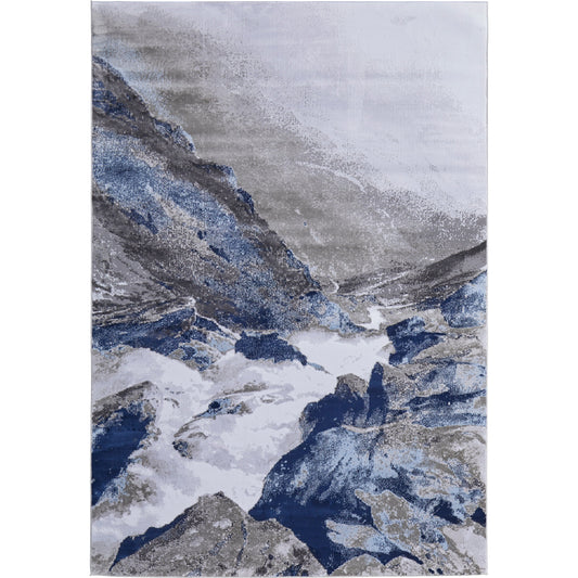 Gaspar Rug - 3838F by Feizy in blue, gray, white. Made from polypropylene, polyester in a unique style.