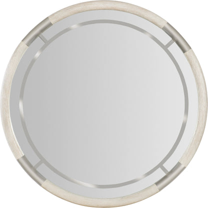 Modern Mood Round Mirror by Hooker Furniture. Made from wood, mirror in a modern style.