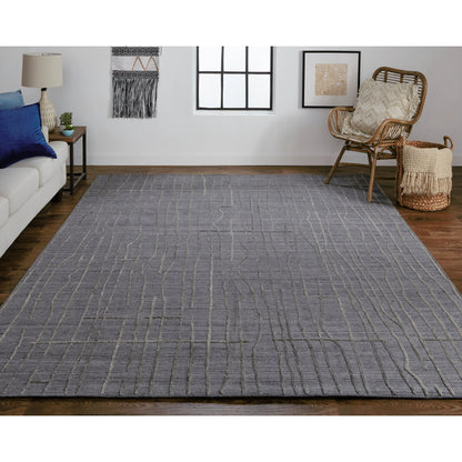 Haverhill Transitional Solid Rug - T07T8000 by Thom Felicia by Feizy Rugs in gray, silver. Made from viscose, wool in a unique style.