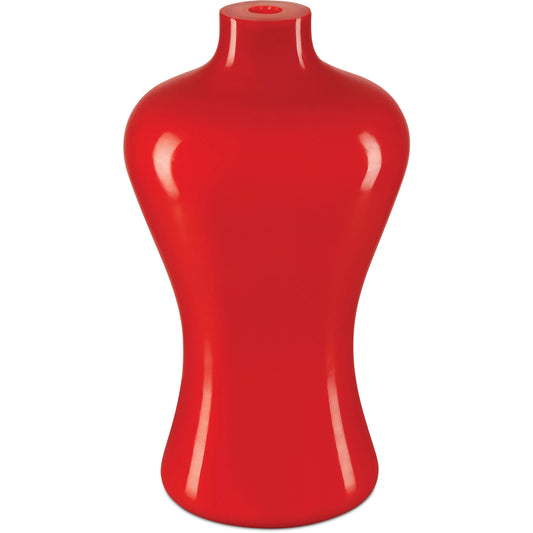 Bittersweet Peking Maiping Vase by Currey and Company in coral orange. Made from glass in a unique style.