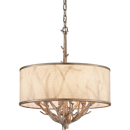 Whitman Pendant by Troy in vienna bronze. Made from hand worked iron in a cottage & farmhouse style.