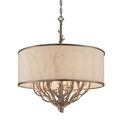 Whitman Pendant by Troy in vienna bronze. Made from hand worked iron in a cottage & farmhouse style.