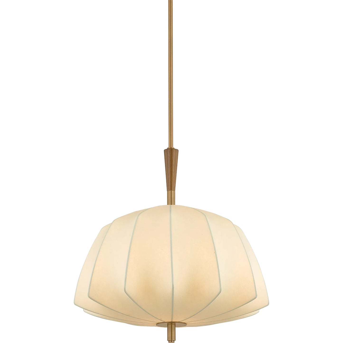 001 SI-2528028 | Primary Silo | Flinders Pendant by Troy in patina brass. Made from textile in a unique style.
