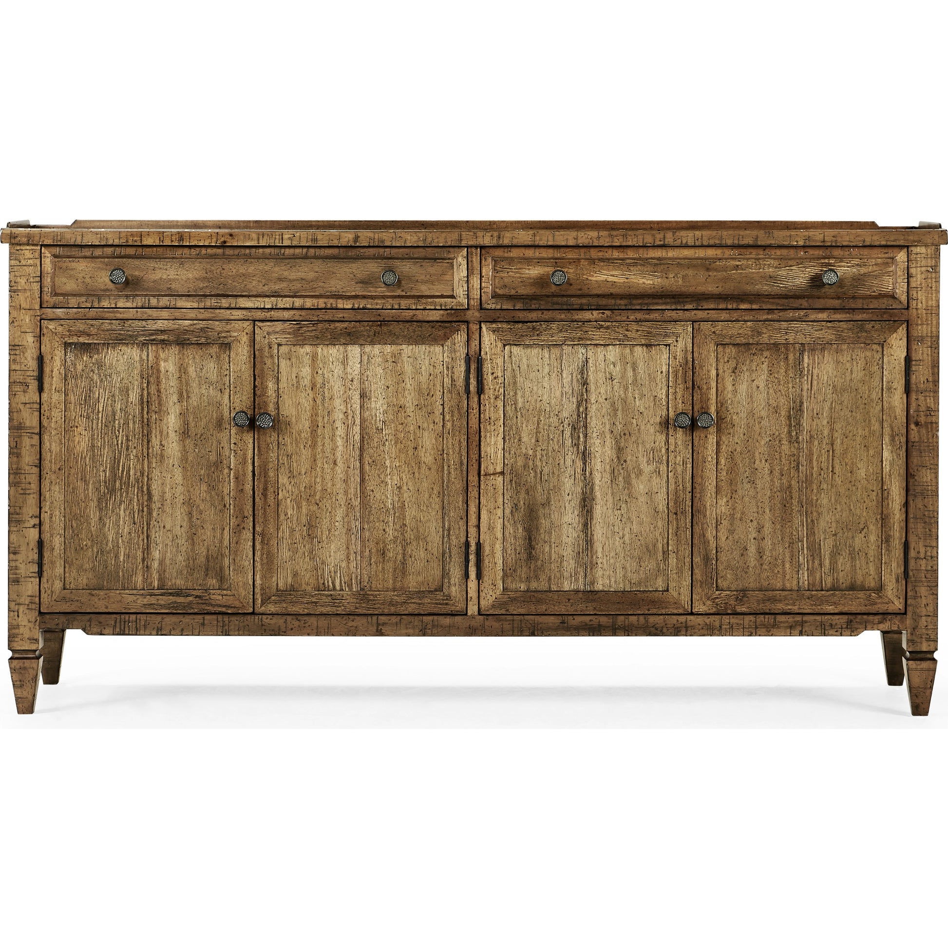 Casual Accents Medium Driftwood Credenza by Jonathan Charles in medium driftwood. Made from acacia in a modern style.