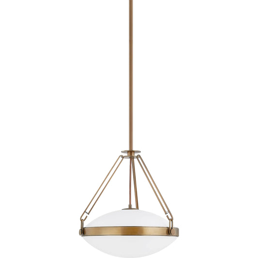 Kade Pendant by Troy in patina brass. Made from steel in a unique style.