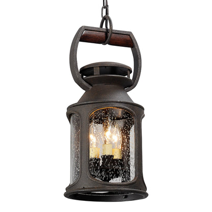 Old Trail Pendant by Troy in centennial rust. Made from solid aluminum in a traditional style.