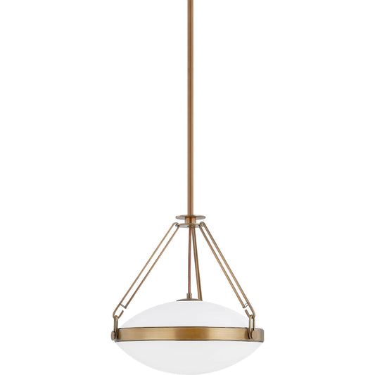 Kade Pendant by Troy in patina brass. Made from steel in a unique style.