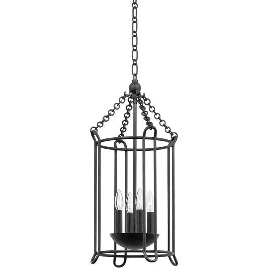 Lassen Lantern by Troy. Made from steel in a transitional style.