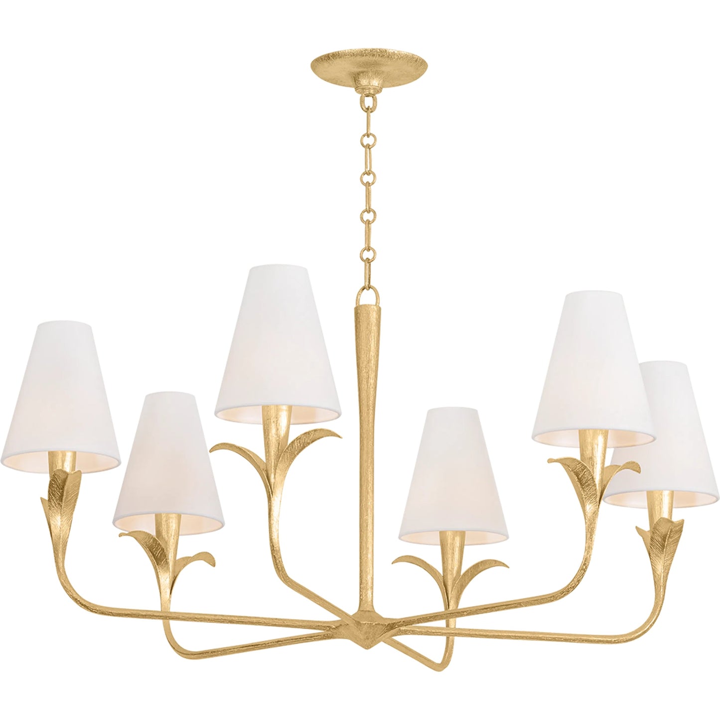 000 SI-2528084 | Primary Silo | Quill Chandelier by Troy in gilded ivory. Made from iron in a unique style.