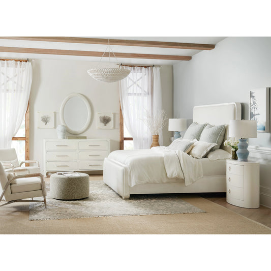 Serenity Amelia Oval Mirror by Hooker Furniture in light gray. Made from wood, resin, mirror in a modern style.