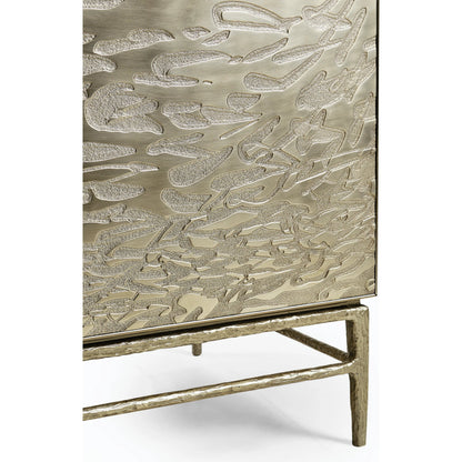 Water Diel Acid Etched Door Chest by Jonathan Charles in bleached oak. Made from oak, cast metal in a modern style.