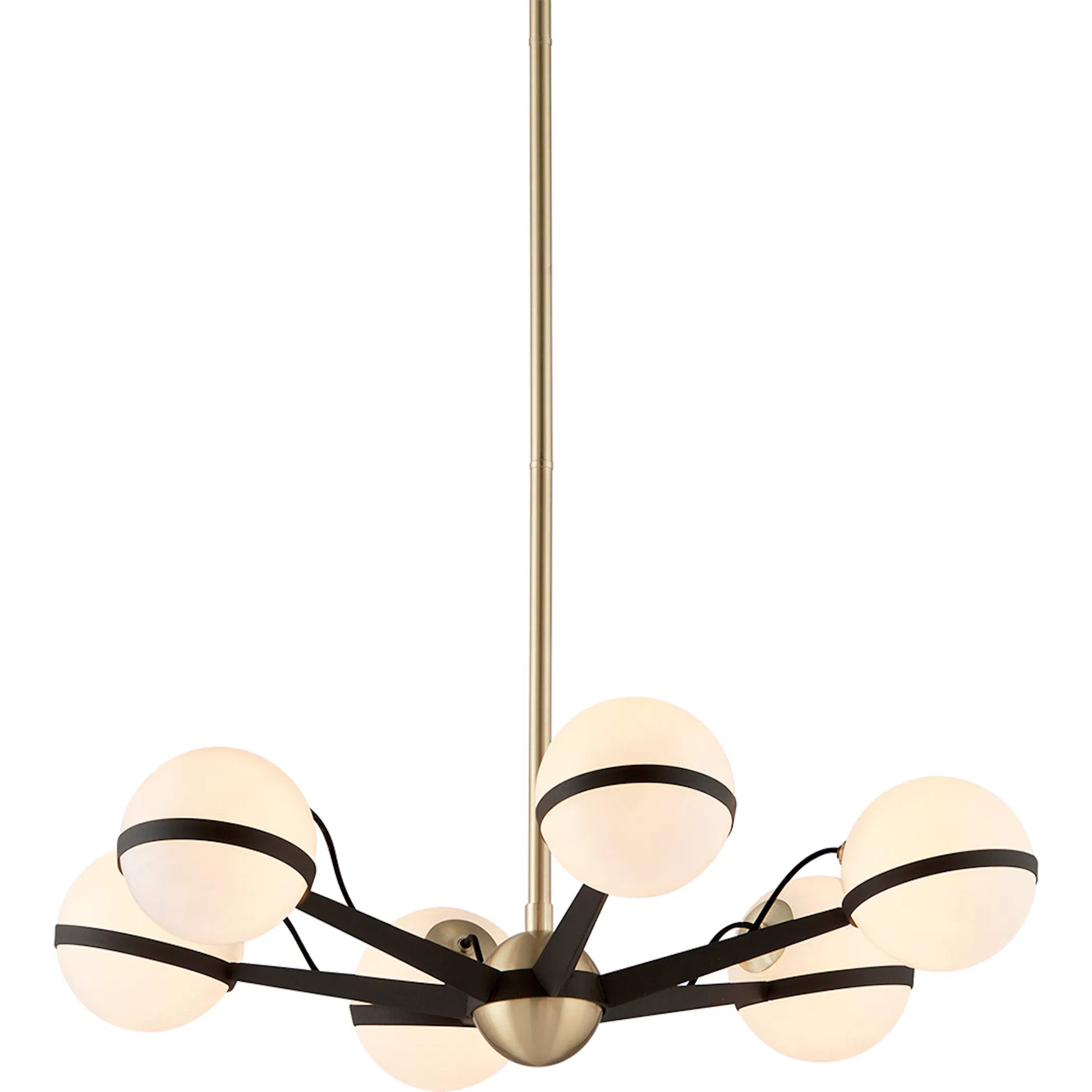 Ace 6-Light Chandelier by Troy. Made from hand worked iron in a modern style.