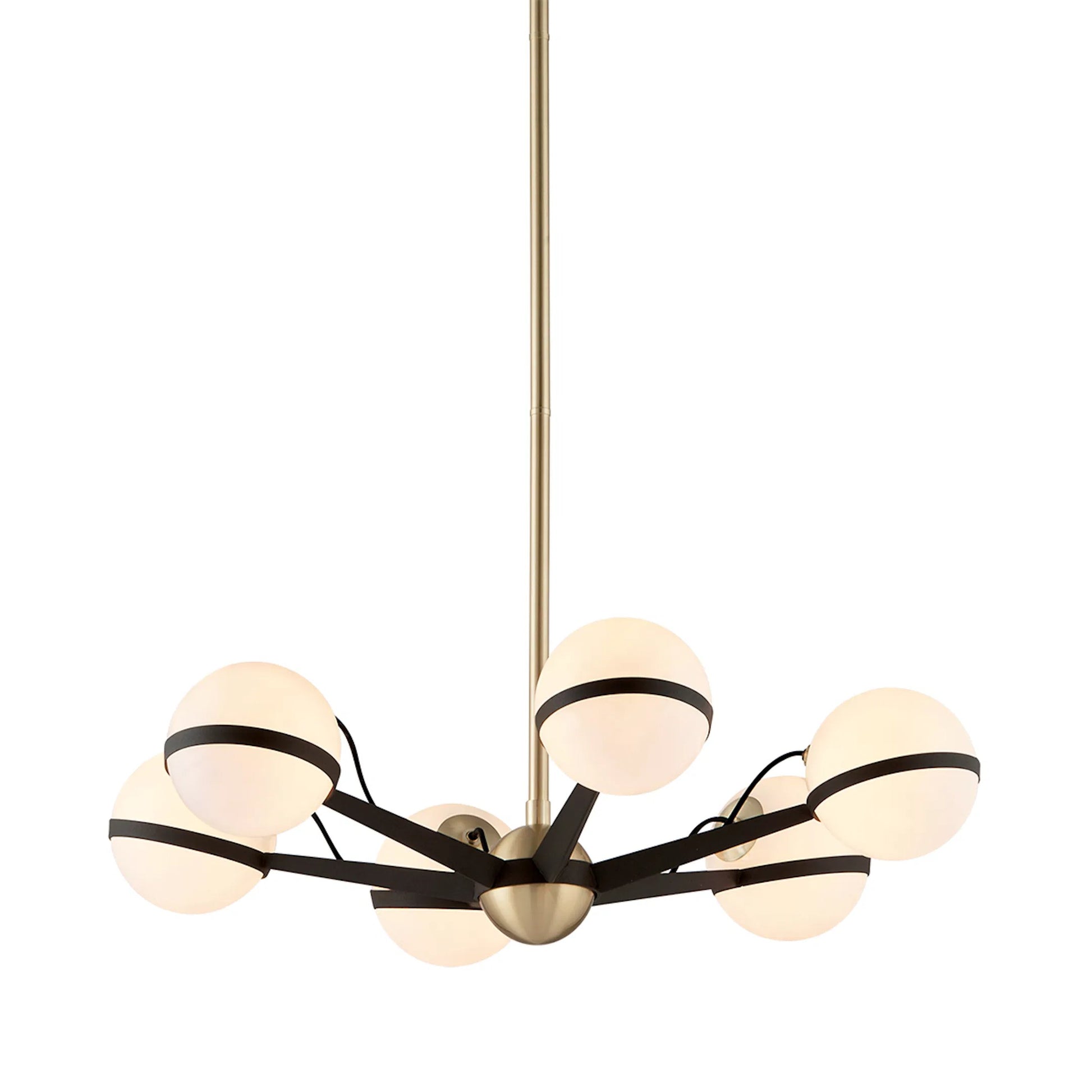 Ace 6-Light Chandelier by Troy. Made from hand worked iron in a modern style.