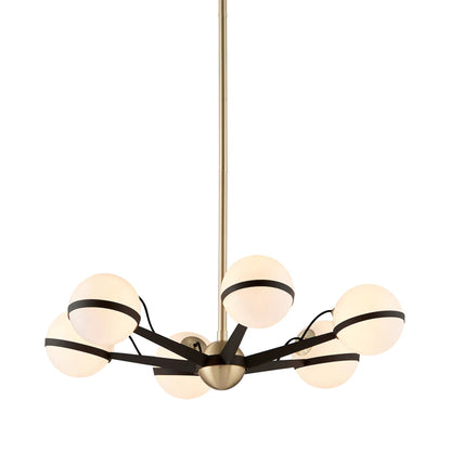 Ace 6-Light Chandelier by Troy. Made from hand worked iron in a modern style.