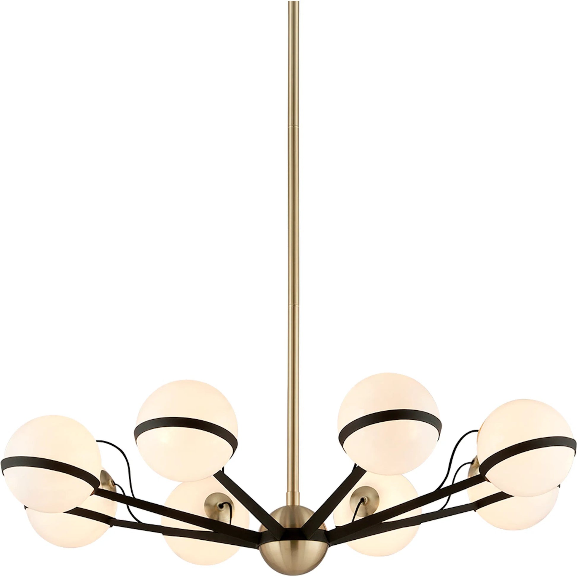 Ace 8-Light Chandelier by Troy. Made from hand worked iron in a modern style.