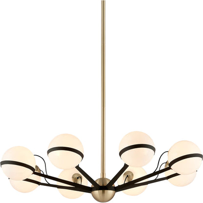 Ace 8-Light Chandelier by Troy. Made from hand worked iron in a modern style.