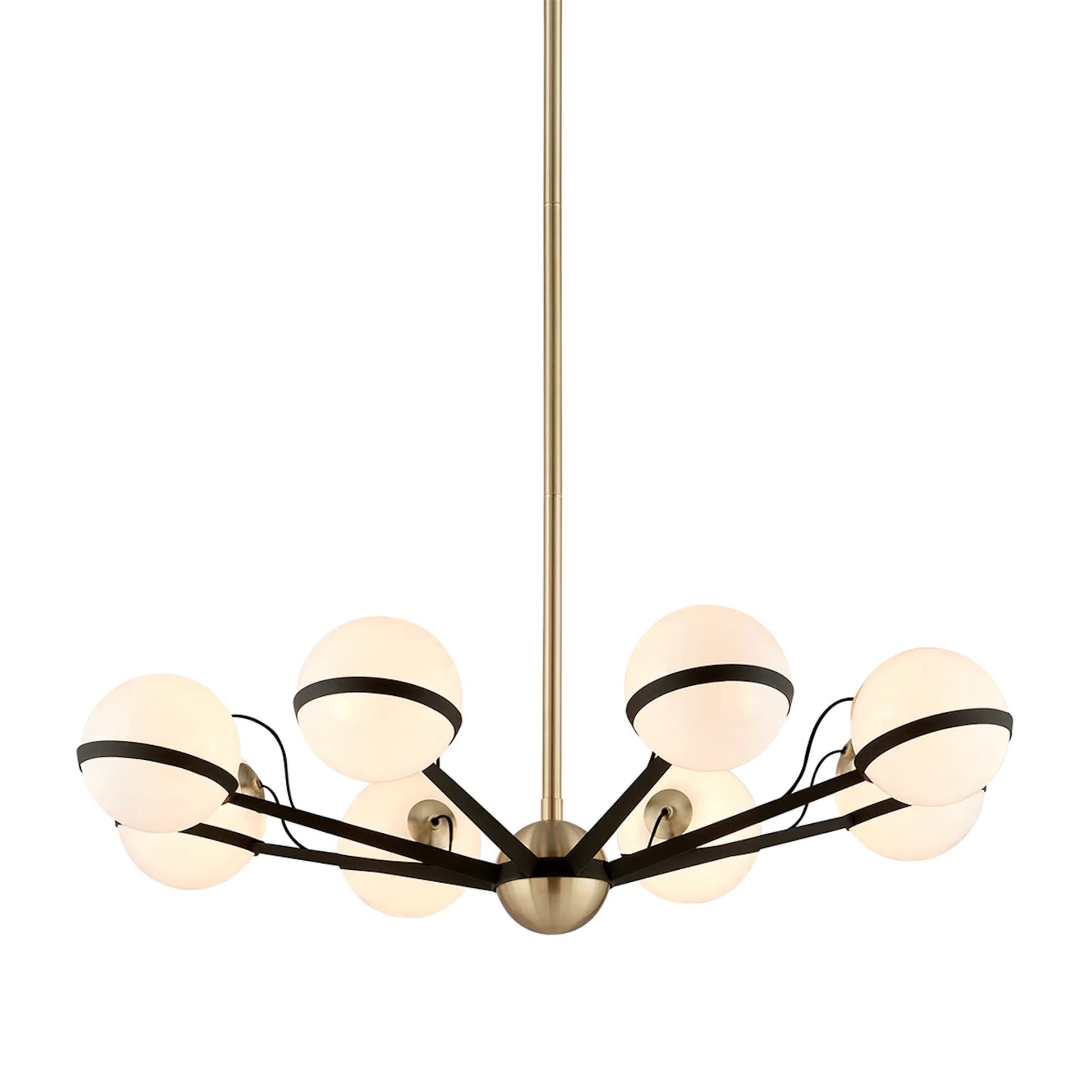 Ace 8-Light Chandelier by Troy. Made from hand worked iron in a modern style.