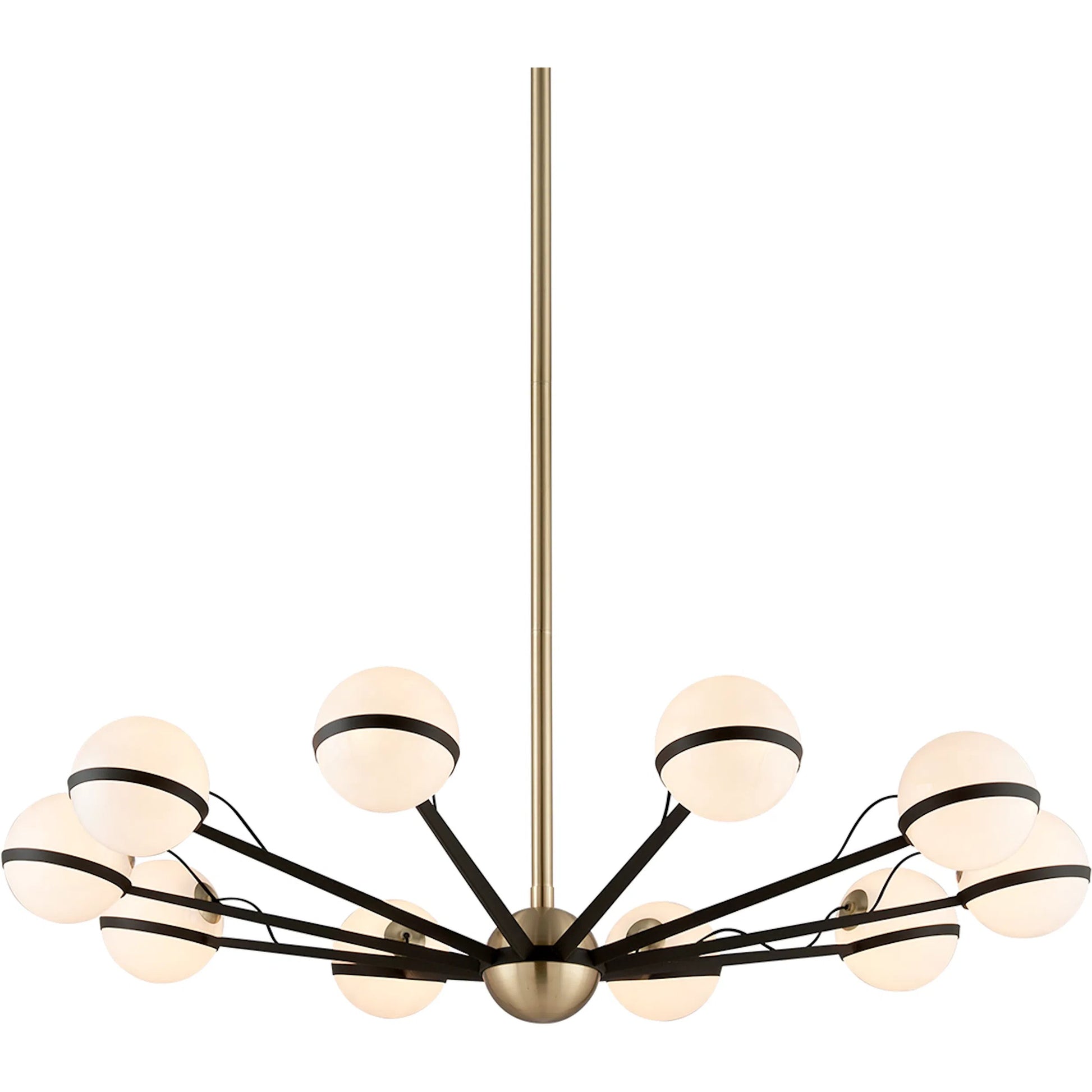 Ace Chandelier by Troy. Made from hand worked iron in a modern style.