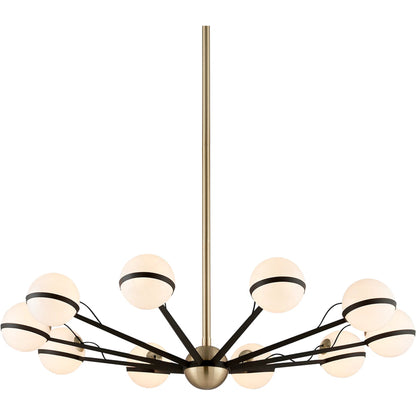 Ace Chandelier by Troy. Made from hand worked iron in a modern style.