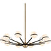 Ace Chandelier by Troy. Made from hand worked iron in a modern style.
