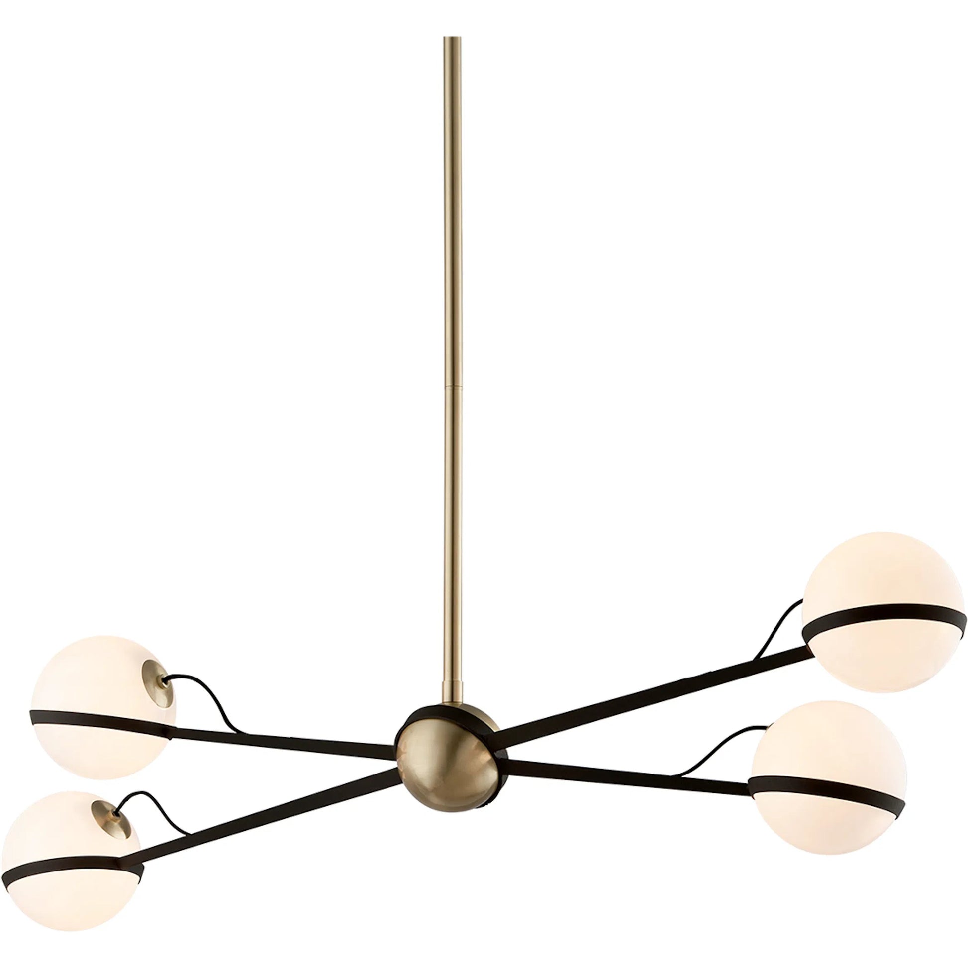 Ace Linear Ceiling Light by Troy in textured bronze brushed brass. Made from hand worked iron in a modern style.