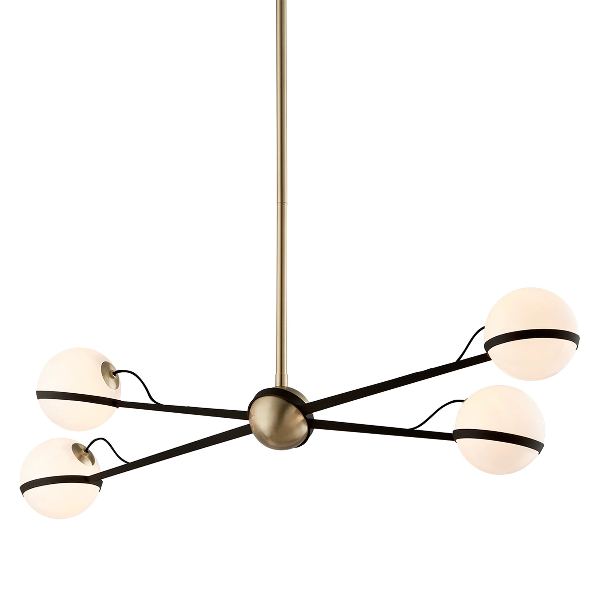 Ace Linear Ceiling Light by Troy in textured bronze brushed brass. Made from hand worked iron in a modern style.