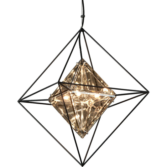 Epic Pendant by Troy in forged iron. Made from hand worked iron in a modern style.