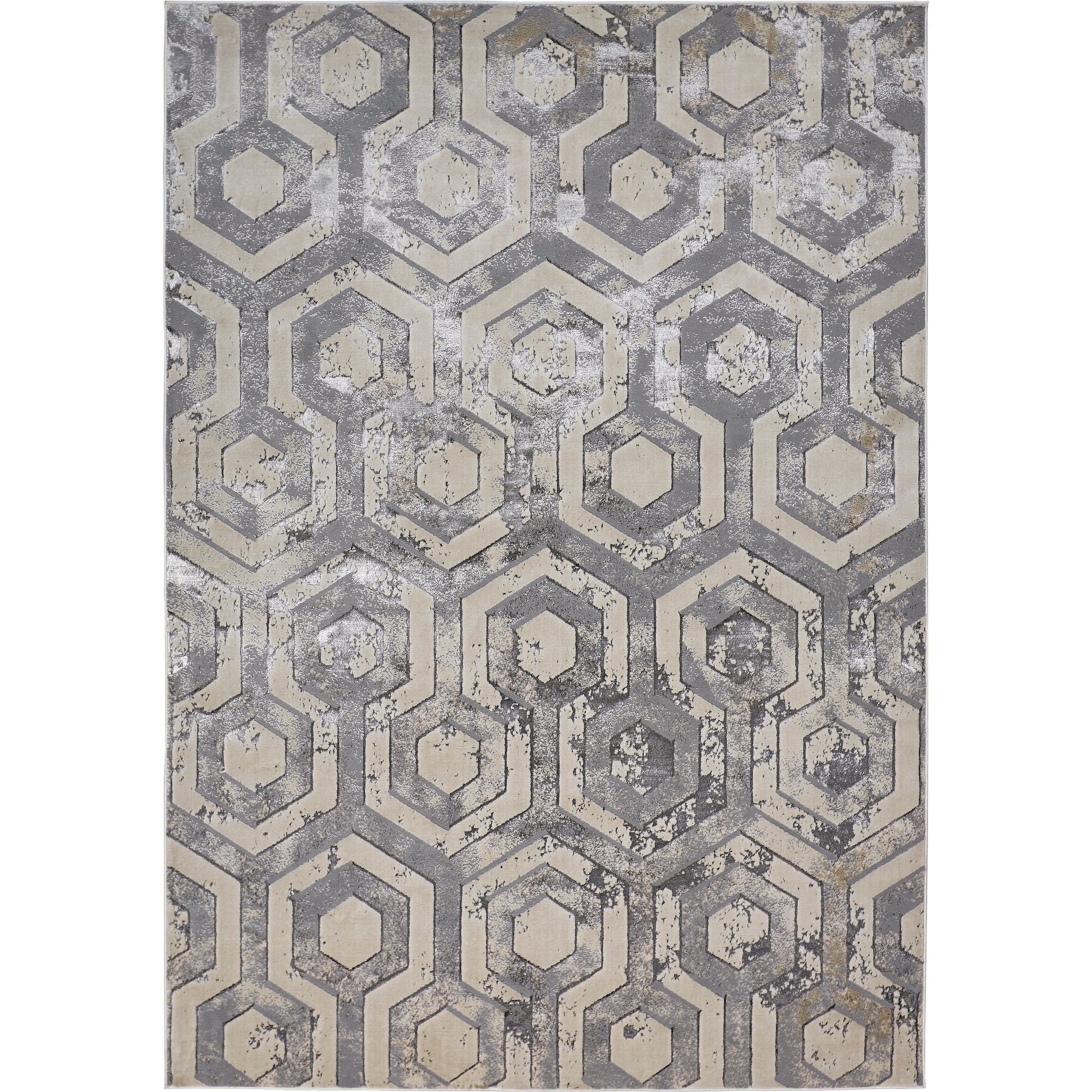 Micah Rug - 3046F by Feizy in gray, taupe, silver. Made from polyester, polypropylene in a unique style.