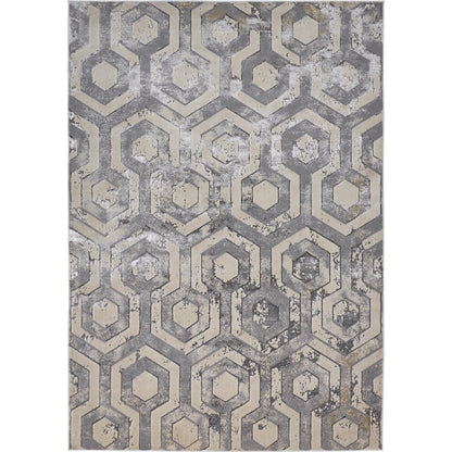 Micah Rug - 3046F by Feizy in gray, taupe, silver. Made from polyester, polypropylene in a unique style.
