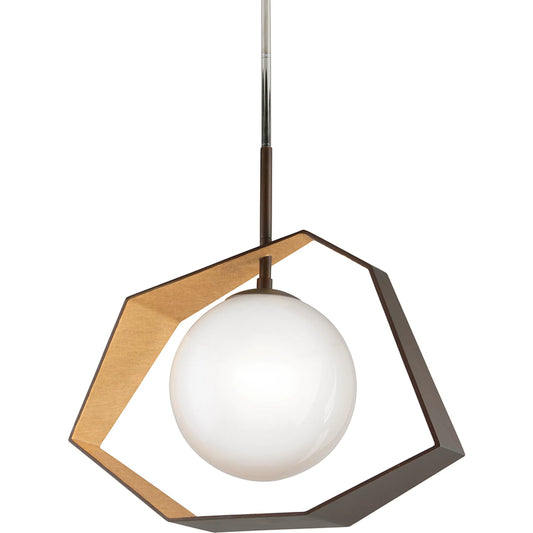 001 S-315161 | Primary Silo | Origami Wide LED 12" Bronze With Gold Leaf Chandelier Ceiling Light by Troy in bronze with gold leaf. Made from hand-worked iron in a modern style.