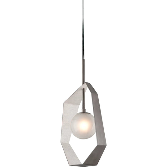 001 SI-2328207 | Primary Silo | Origami 1 Light 11.75 inch Graphite with Silver Leaf Pendant Ceiling Light by Troy in graphite with silver leaf. Made from hand worked iron in a unique style.