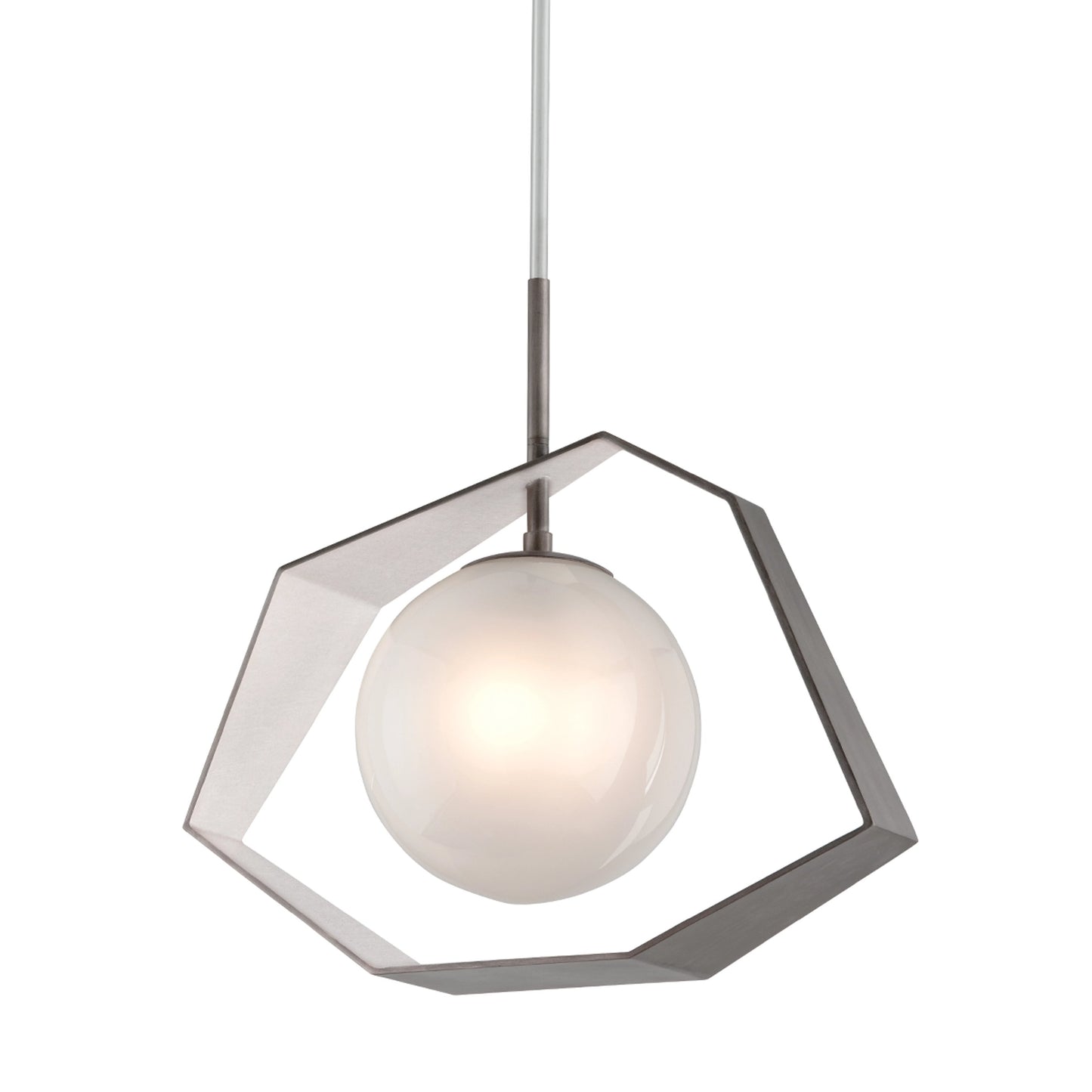 001 SI-2072875 | Additional Silo | Origami LED 24.25" Graphite With Silver Leaf Chandelier Ceiling Light by Troy in graphite with silver leaf. Made from hand worked iron in a modern style.