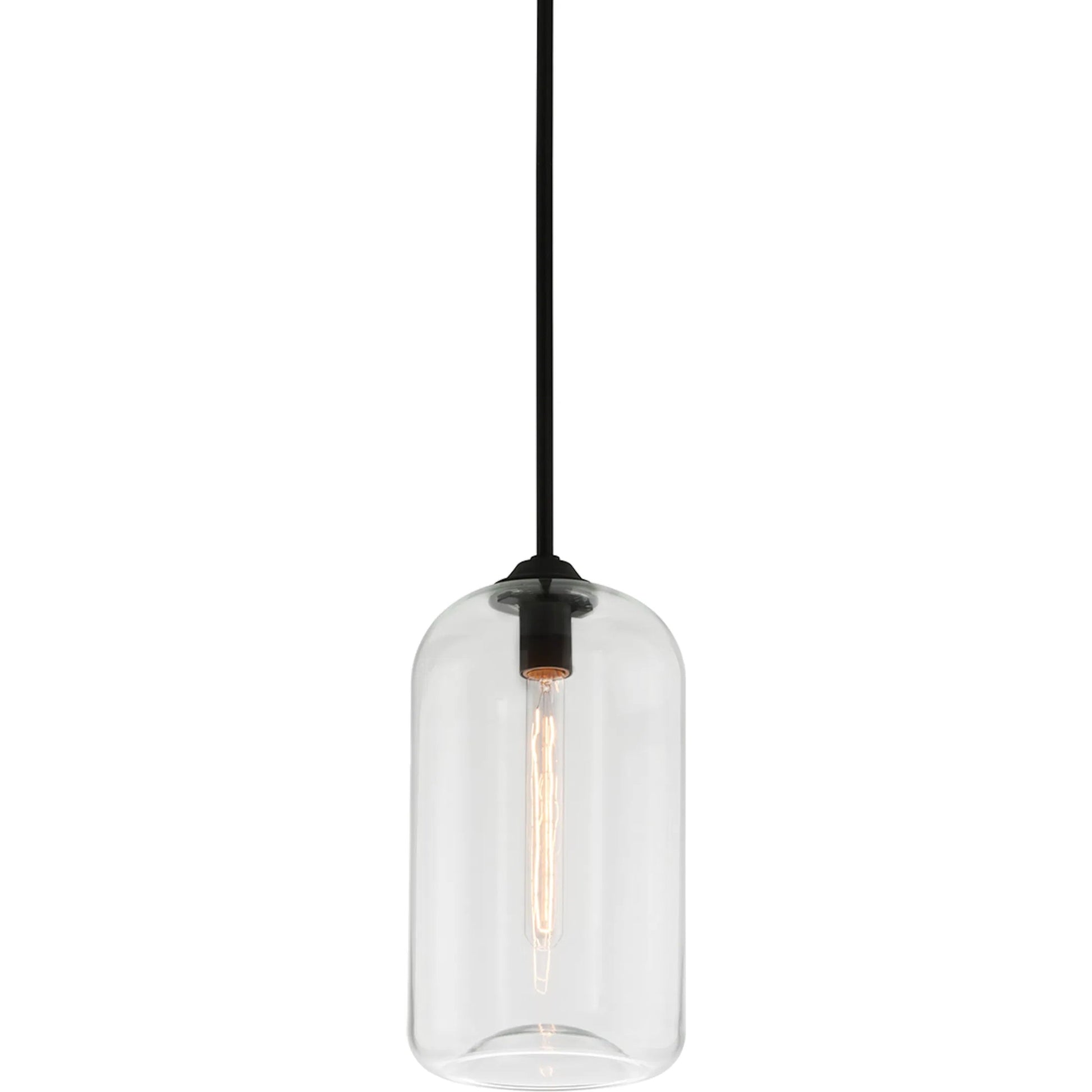 District Pendant by Troy. Made from hand worked iron in a modern style.