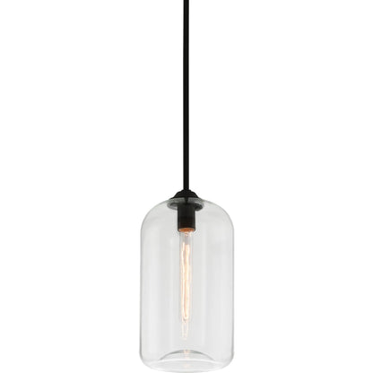 District Pendant by Troy. Made from hand worked iron in a modern style.