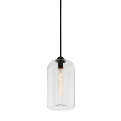 District Pendant by Troy. Made from hand worked iron in a modern style.