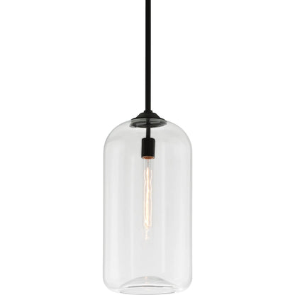 District Pendant by Troy. Made from hand worked iron in a modern style.