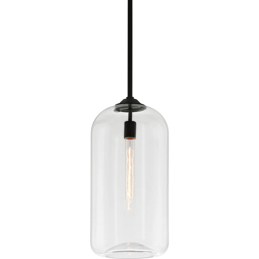 District Pendant by Troy. Made from hand worked iron in a modern style.