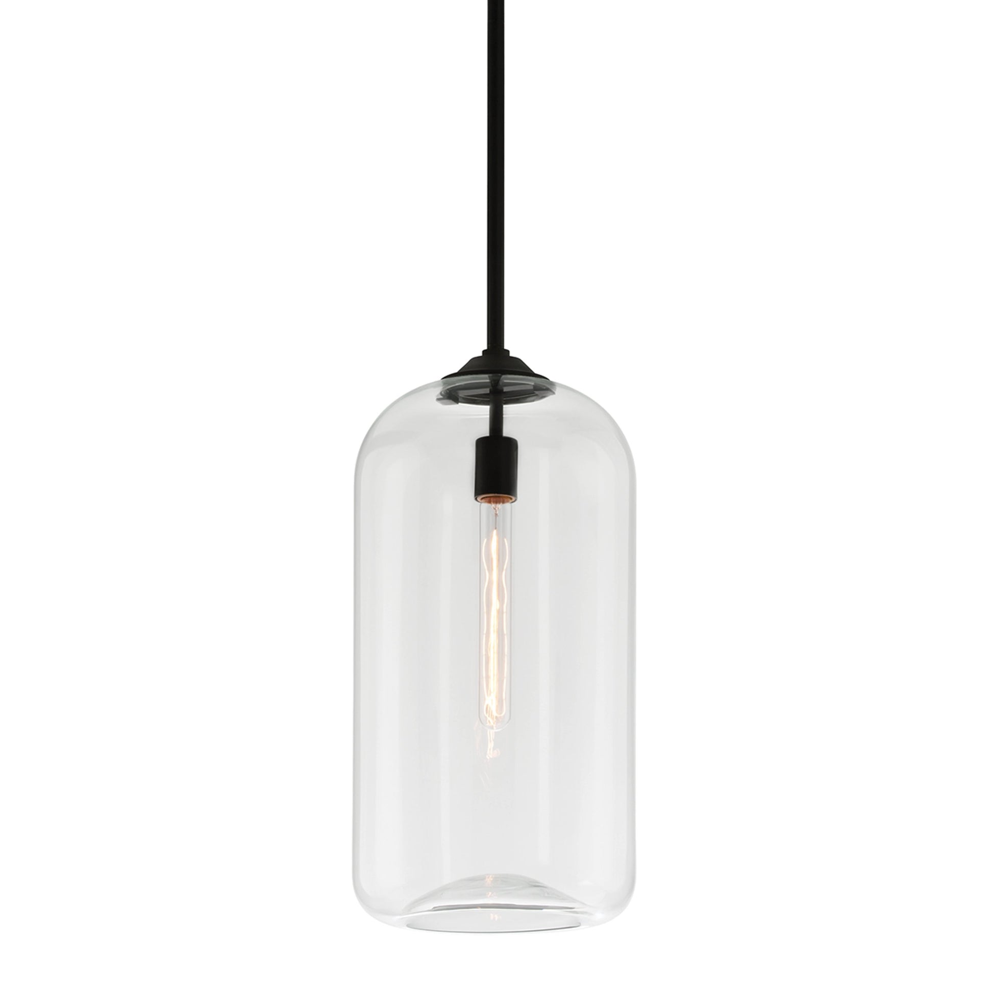 District Pendant by Troy. Made from hand worked iron in a modern style.