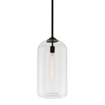 District Pendant by Troy. Made from hand worked iron in a modern style.