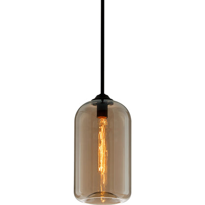 District Pendant by Troy. Made from hand worked iron in a modern style.