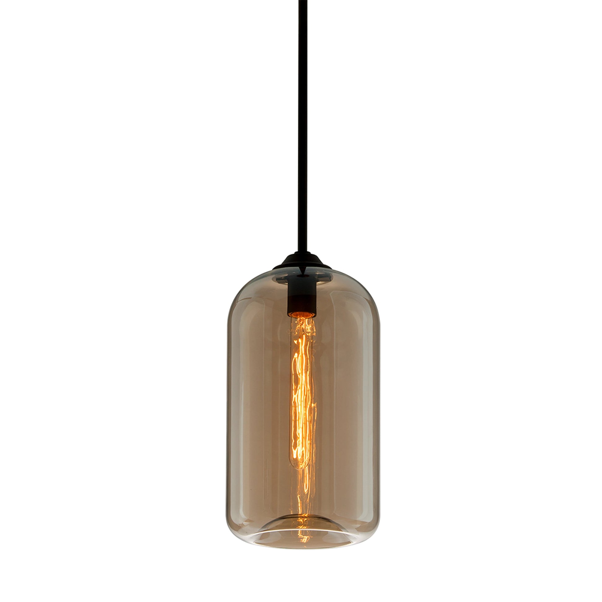District Pendant by Troy. Made from hand worked iron in a modern style.