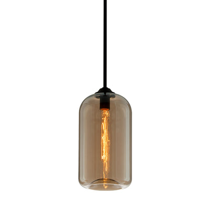 District Pendant by Troy. Made from hand worked iron in a modern style.
