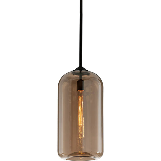 District Pendant by Troy. Made from hand worked iron in a modern style.