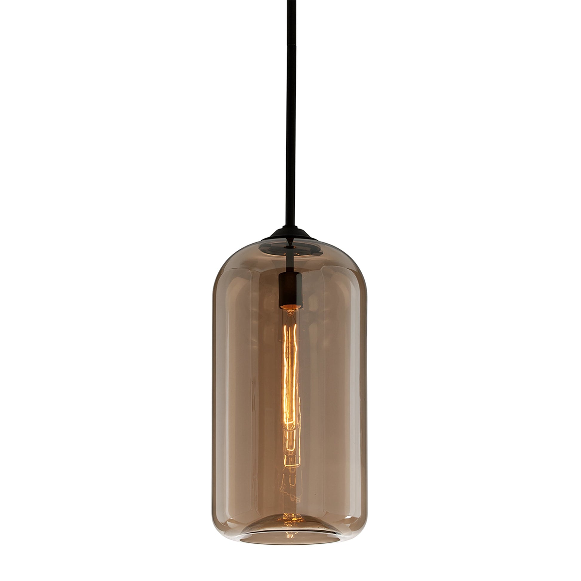 District Pendant by Troy. Made from hand worked iron in a modern style.