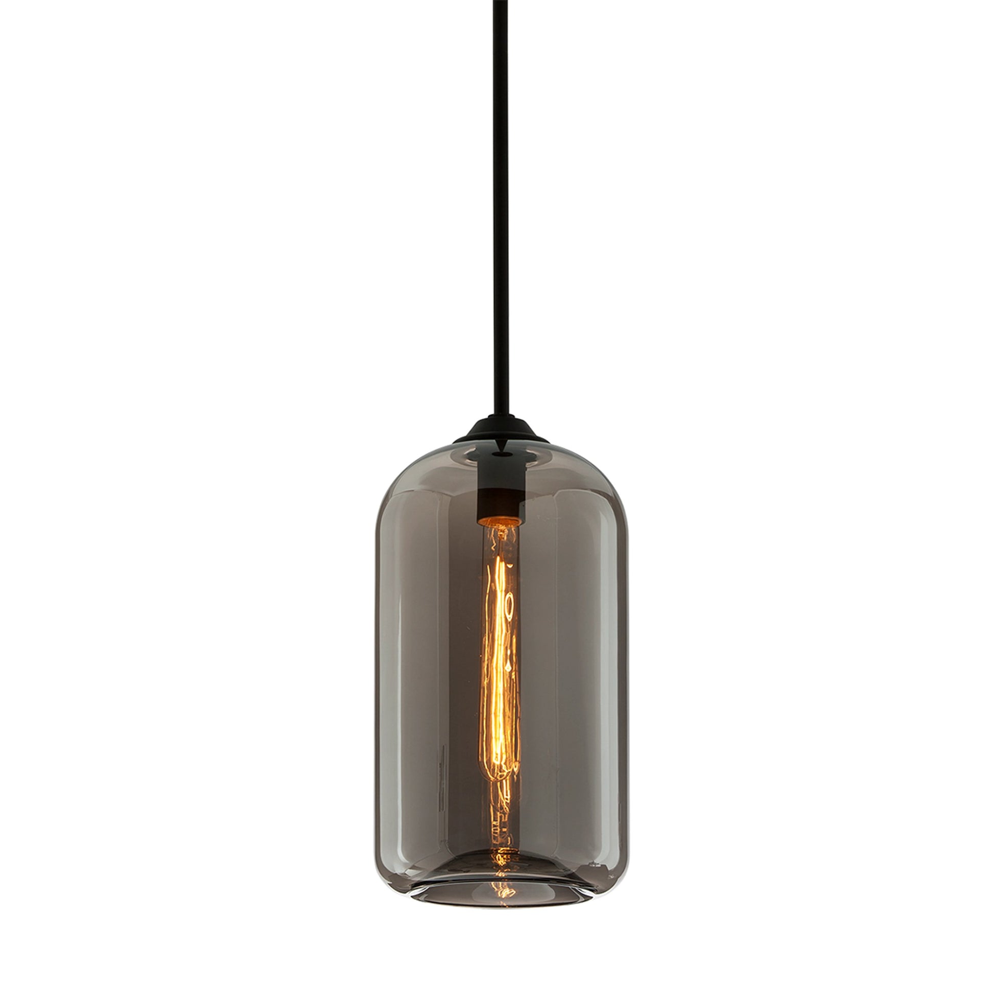 District Pendant by Troy. Made from hand worked iron in a modern style.