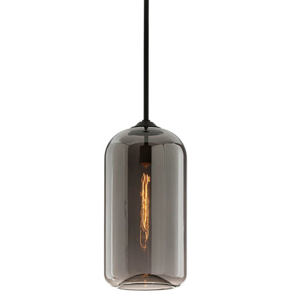 District Pendant by Troy. Made from hand worked iron in a modern style.