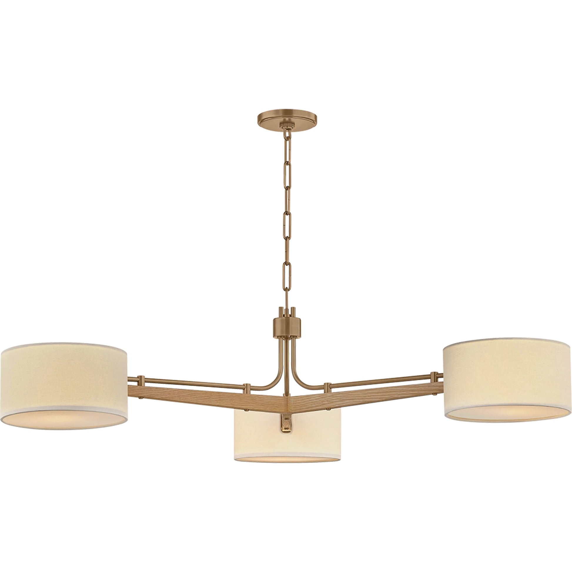 Mailo 3-Light Chandelier by Troy in patina brass. Made from steel in a traditional style.